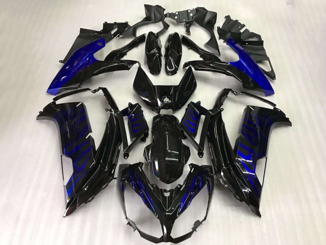 Affordable 2012-2016 Black Blue Flame Kawasaki EX650 Motor Fairings Affordable 2012-2016 Black Blue Flame Kawasaki EX650 Motor Fairings
