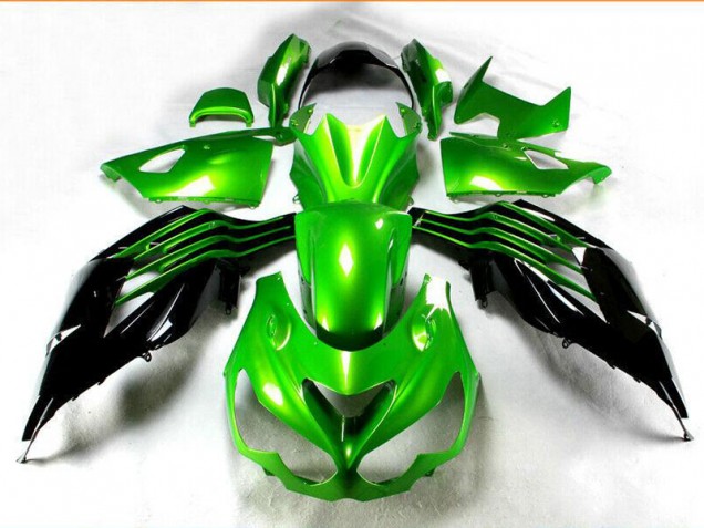 Affordable 2012-2021 Black Green Kawasaki ZX14R ZZR1400 Motorcycle Replacement Fairings Affordable 2012-2021 Black Green Kawasaki ZX14R ZZR1400 Motorcycle Replacement Fairings