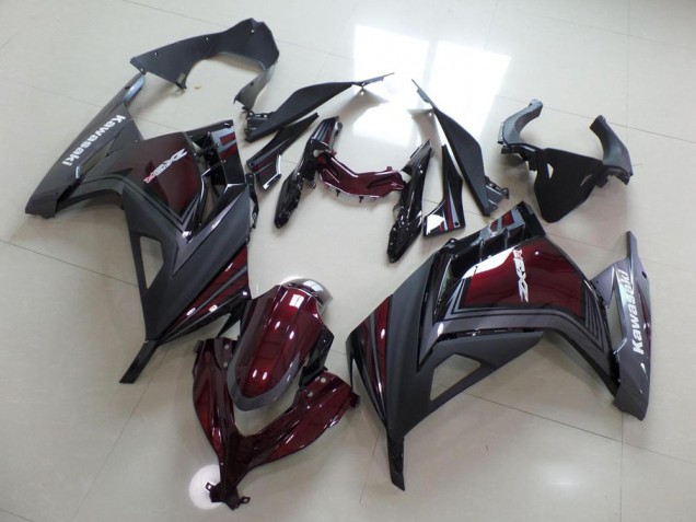 Affordable 2013-2016 Dark Red and Grey Kawasaki ZX300R Motorcycle Fairings Affordable 2013-2016 Dark Red and Grey Kawasaki ZX300R Motorcycle Fairings
