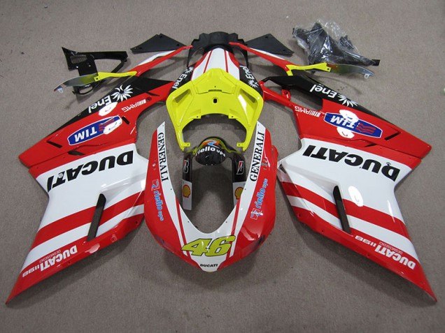 Affordable 2007-2014 Red White Generali 46 Ducati 1098 848 Motorcycle Fairings Affordable 2007-2014 Red White Generali 46 Ducati 1098 848 Motorcycle Fairings