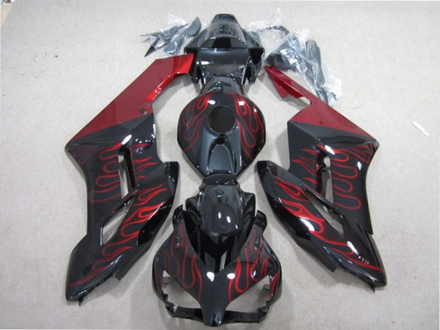 Affordable 2004-2005 Black Red Flame Honda CBR1000RR Bike Fairings Affordable 2004-2005 Black Red Flame Honda CBR1000RR Bike Fairings