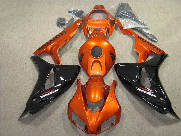Affordable 2006-2007 Black Orange Fireblade Honda CBR1000RR Motorbike Fairing