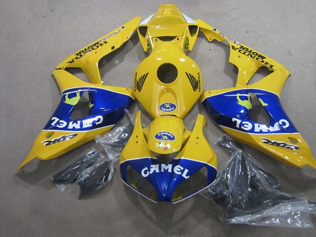 Affordable 2006-2007 Yellow Blue Camel Honda CBR1000RR Motorcyle Fairings