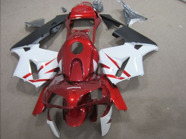 Affordable 2003-2004 Red White Honda CBR600RR Motorcycle Fairing Kit