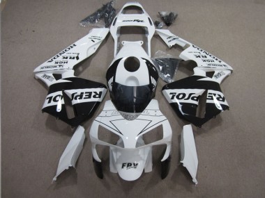 Affordable 2003-2004 White Black Repsol Honda CBR600RR Motorbike Fairing