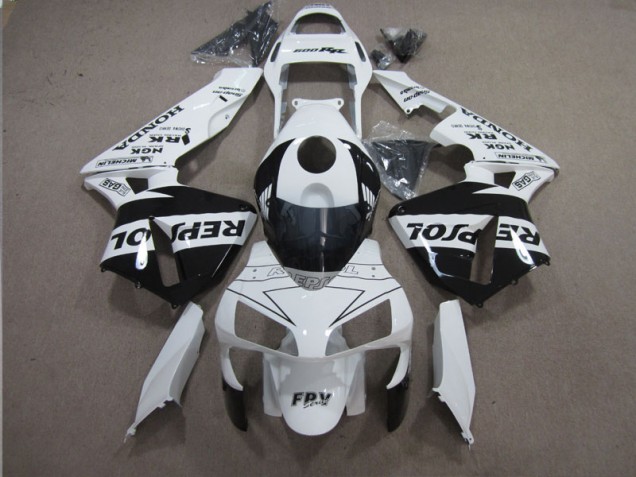 Affordable 2003-2004 White Black Repsol Honda CBR600RR Motorbike Fairing Affordable 2003-2004 White Black Repsol Honda CBR600RR Motorbike Fairing