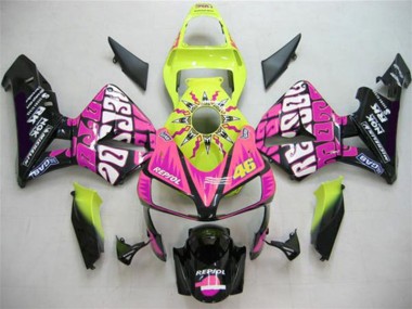 Affordable 2003-2004 Honda CBR600RR F5 Valentino Rossi Motorcycle Fairing Kits & Plastic Bodywork MF6214