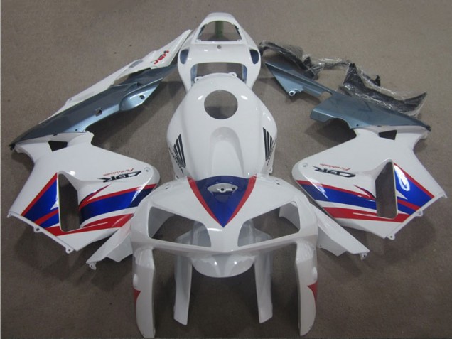 Affordable 2005-2006 White Blue Red Honda CBR600RR Motorcycle Fairing
