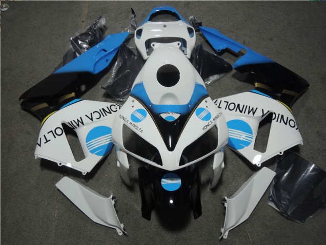 Affordable 2005-2006 White Blue Konica Minolta Honda CBR600RR Motorcycle Fairing Kits
