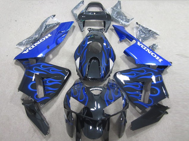 Affordable 2005-2006 Black Blue Flame Honda CBR600RR Bike Fairings
