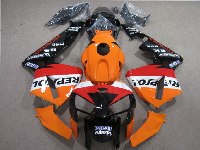 Affordable 2005-2006 Orange Red Black Repsol Honda CBR600RR Motorbike Fairing Kits Affordable 2005-2006 Orange Red Black Repsol Honda CBR600RR Motorbike Fairing Kits