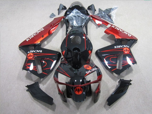 Affordable 2005-2006 Black Red BACARDI Honda CBR600RR Motorcycle Fairings