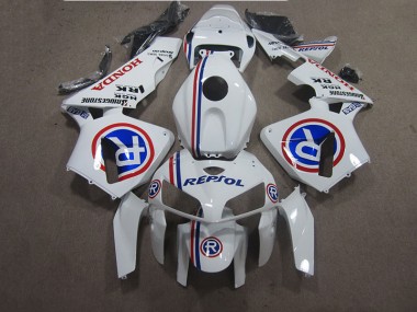 Affordable 2005-2006 White Blue Repsol Honda CBR600RR Bike Fairing Kit