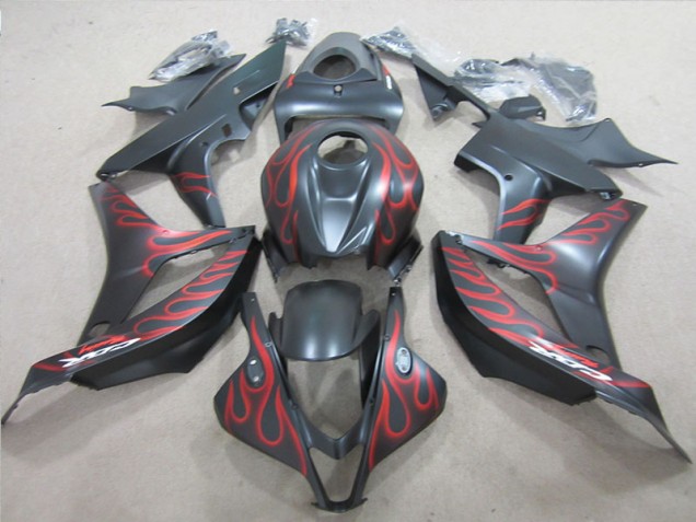 Affordable 2007-2008 Black with Red Flame Honda CBR600RR Motorcylce Fairings Affordable 2007-2008 Black with Red Flame Honda CBR600RR Motorcylce Fairings