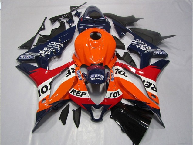 Affordable 2007-2008 Orange Blue Black Repsol Honda CBR600RR Motorcycle Fairings
