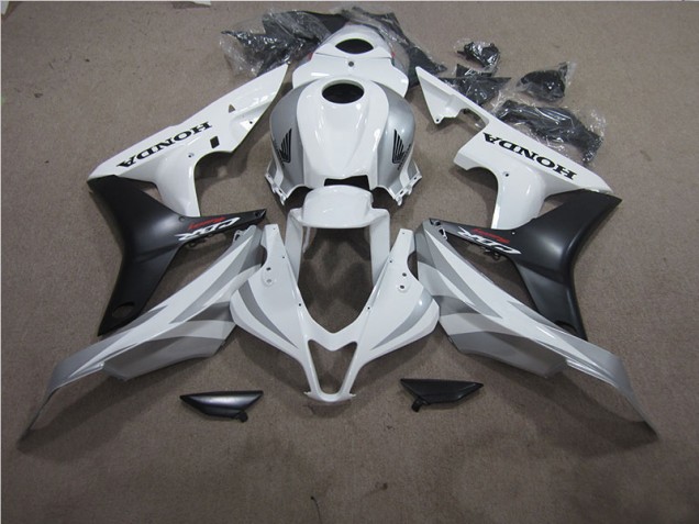 Affordable 2007-2008 White Black Honda CBR600RR Bike Fairing Affordable 2007-2008 White Black Honda CBR600RR Bike Fairing