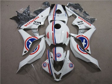 Affordable 2007-2008 White R Honda CBR600RR Motorcycle Fairings Kits