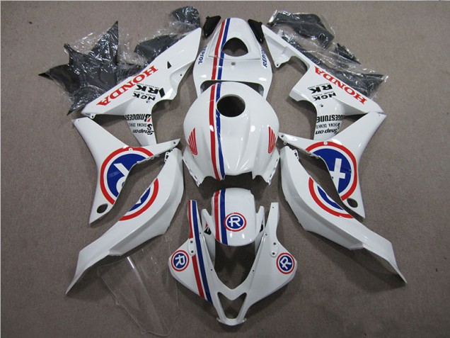 Affordable 2007-2008 White R Honda CBR600RR Motorcycle Fairings Kits