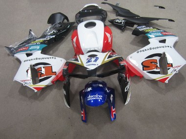 Affordable 2007-2008 White Red Blue Honda CBR600RR Motorcycle Fairings Kit
