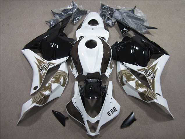 Affordable 2009-2012 Black White Honda CBR600RR Bike Fairing Kit