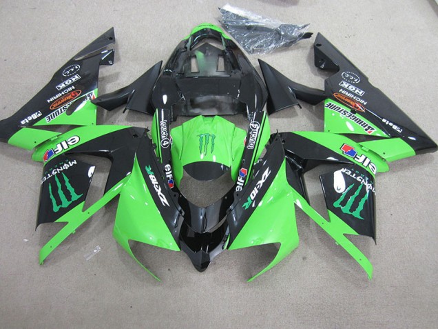 Affordable 2003-2005 Black Green Monster Kawasaki ZX10R Motorcycle Fairing Kits Affordable 2003-2005 Black Green Monster Kawasaki ZX10R Motorcycle Fairing Kits