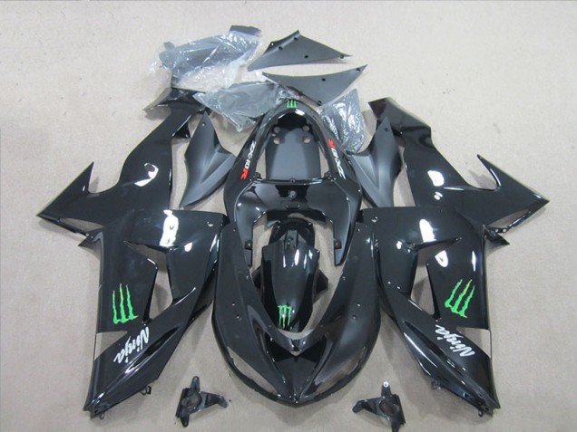 Affordable 2006-2007 Black Green Monster Ninja Kawasaki ZX10R Motorcycle Fairings Kit Affordable 2006-2007 Black Green Monster Ninja Kawasaki ZX10R Motorcycle Fairings Kit