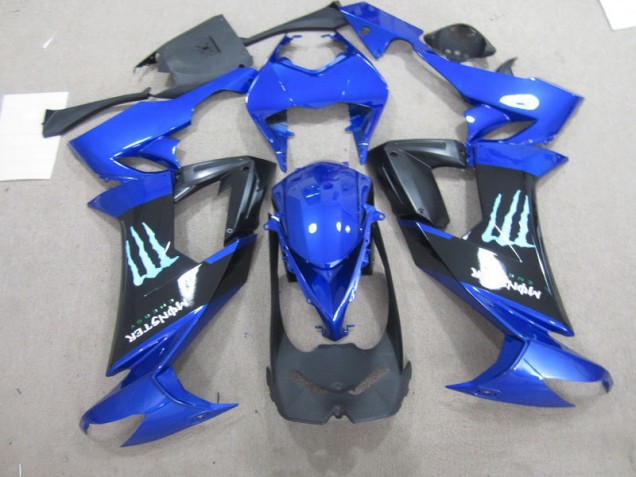 Affordable 2008-2010 Black Blue Monster Kawasaki ZX10R Bike Fairing Affordable 2008-2010 Black Blue Monster Kawasaki ZX10R Bike Fairing