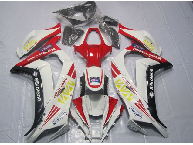 Affordable 2011-2015 White Red Silkolene Kawasaki ZX10R Motorcycle Fairings Kit Affordable 2011-2015 White Red Silkolene Kawasaki ZX10R Motorcycle Fairings Kit