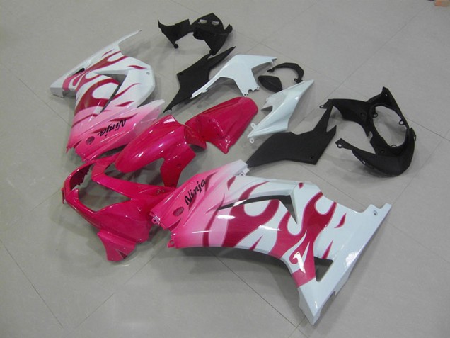 Affordable 2008-2012 Pink White Kawasaki ZX250R Bike Fairings