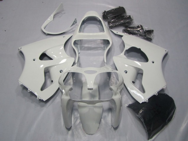Affordable 2000-2002 White Kawasaki ZX6R Bike Fairing Kit