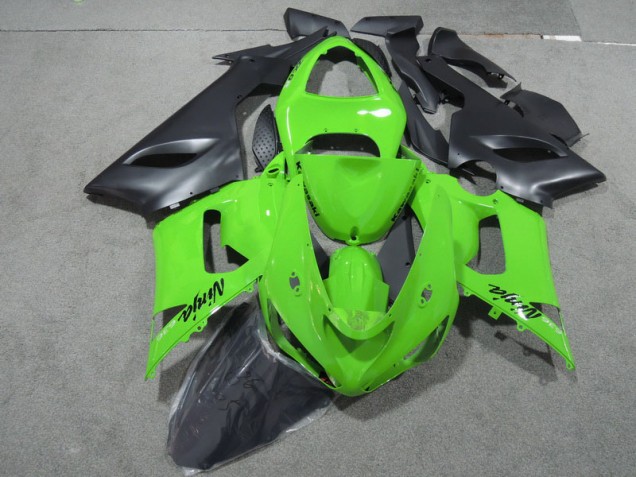 Affordable 2005-2006 Green Black Ninja 636 Kawasaki ZX6R Motorcycle Fairings Kits Affordable 2005-2006 Green Black Ninja 636 Kawasaki ZX6R Motorcycle Fairings Kits