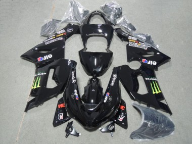 Affordable 2005-2006 Black 3M Touch4 Monster Kawasaki ZX6R Motorcyle Fairings