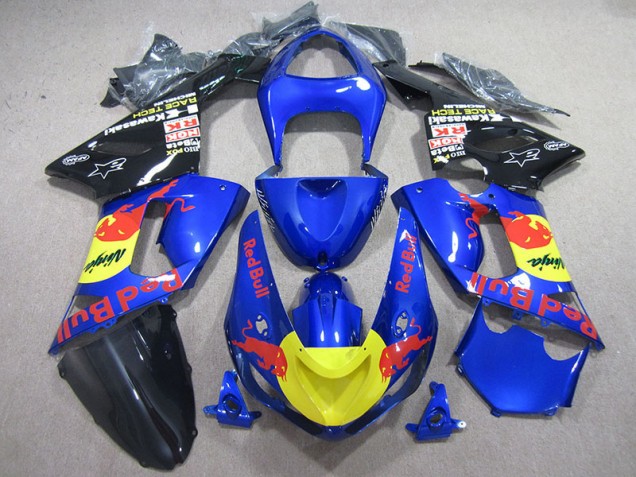 Affordable 2005-2006 Blue Red Bull Ninja Kawasaki ZX6R Motorcycle Fairing Kit Affordable 2005-2006 Blue Red Bull Ninja Kawasaki ZX6R Motorcycle Fairing Kit
