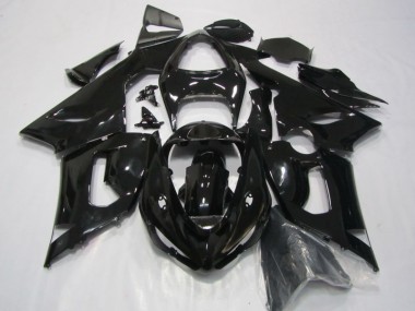 Affordable 2005-2006 Black Kawasaki ZX6R Replacement Fairings
