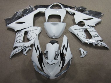 Affordable 2005-2006 White Ninja 636 Kawasaki ZX6R Moto Fairings