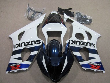 Affordable 2003-2004 White Blue Black Decal Suzuki GSXR1000 Bike Fairings