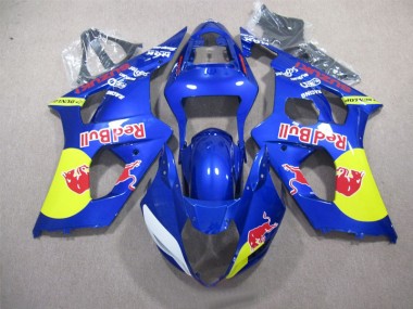 Affordable 2003-2004 Blue Red Bull Suzuki GSXR1000 Replacement Motorcycle Fairings
