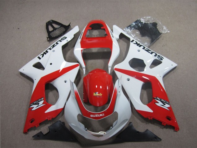 Affordable 2003-2004 Red White Suzuki GSXR1000 Motorcyle Fairings