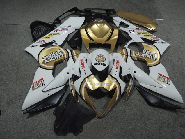 Affordable 2005-2006 White Gold Lucky Strike Motul Suzuki GSXR1000 Motor Fairings Affordable 2005-2006 White Gold Lucky Strike Motul Suzuki GSXR1000 Motor Fairings