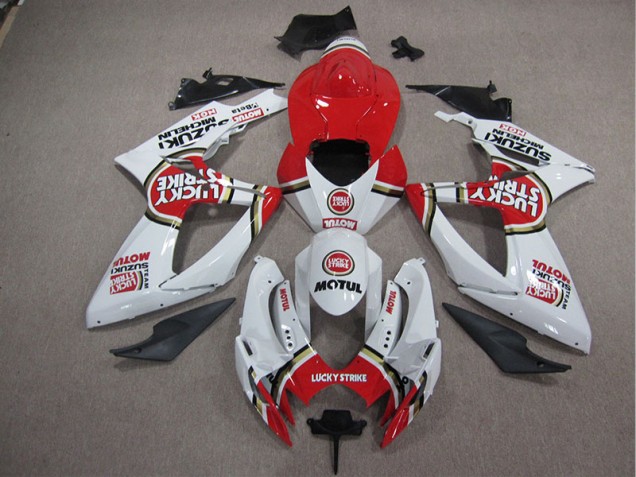 Affordable 2005-2006 White Lucky Strike Red Motul Suzuki GSXR1000 Motorcycle Fairing Affordable 2005-2006 White Lucky Strike Red Motul Suzuki GSXR1000 Motorcycle Fairing