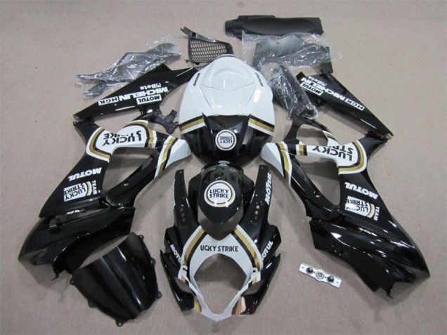 Affordable 2007-2008 Black Lucky Strike White Motul Suzuki GSXR1000 Bike Fairing Kit Affordable 2007-2008 Black Lucky Strike White Motul Suzuki GSXR1000 Bike Fairing Kit