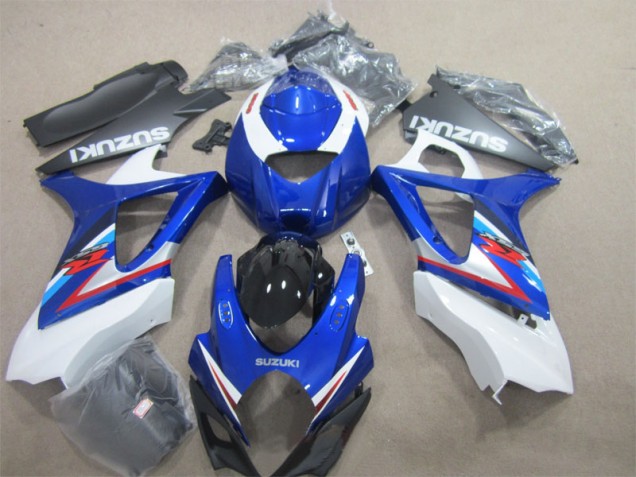 Affordable 2007-2008 Blue White Suzuki GSXR1000 Moto Fairings Affordable 2007-2008 Blue White Suzuki GSXR1000 Moto Fairings