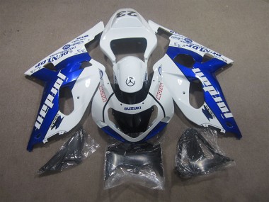 Affordable 2001-2003 White Blue Motul Suzuki GSXR600 Bike Fairing Kit