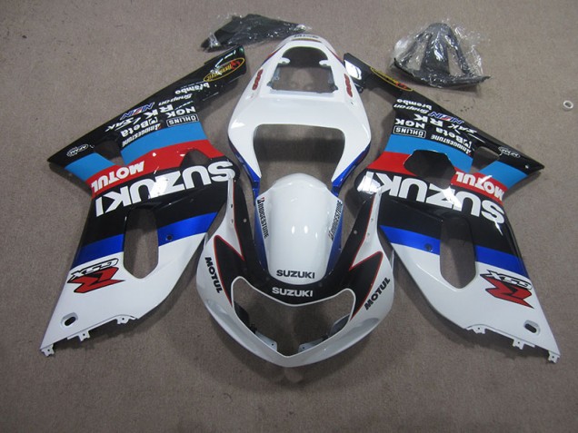 Affordable 2001-2003 White Blue Motul Suzuki GSXR600 Replacement Motorcycle Fairings Affordable 2001-2003 White Blue Motul Suzuki GSXR600 Replacement Motorcycle Fairings
