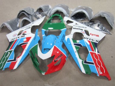 Affordable 2001-2003 Blue Green White Motul Suzuki GSXR600 Motorcycle Bodywork