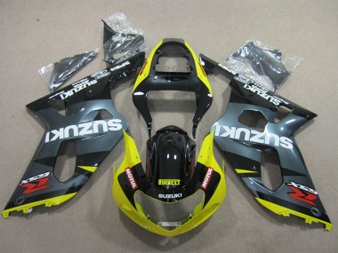 Affordable 2001-2003 Black Yellow Motul Suzuki GSXR600 Motor Fairings