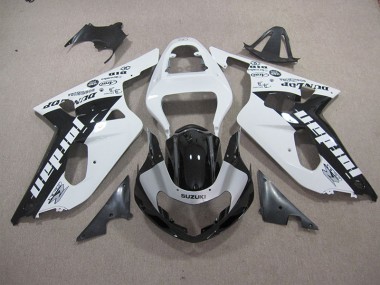 Affordable 2001-2003 White Black Suzuki GSXR600 Motorbike Fairings
