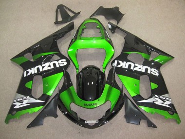 Affordable 2001-2003 Black Green Suzuki GSXR600 Motorbike Fairing