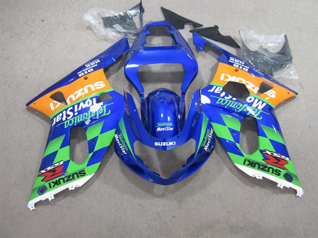 Affordable 2001-2003 Blue Green Telefumia Movistar Suzuki GSXR600 Motorcycle Bodywork Affordable 2001-2003 Blue Green Telefumia Movistar Suzuki GSXR600 Motorcycle Bodywork