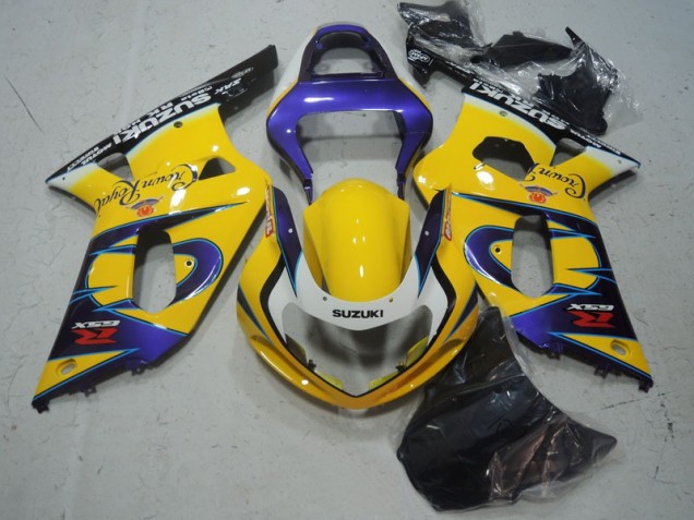 Affordable 2001-2003 Yellow Purple Suzuki GSXR600 Motorbike Fairing Kits Affordable 2001-2003 Yellow Purple Suzuki GSXR600 Motorbike Fairing Kits